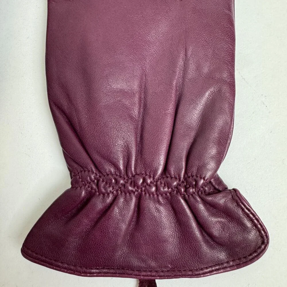 Carole Little Purple leather gloves Size XL